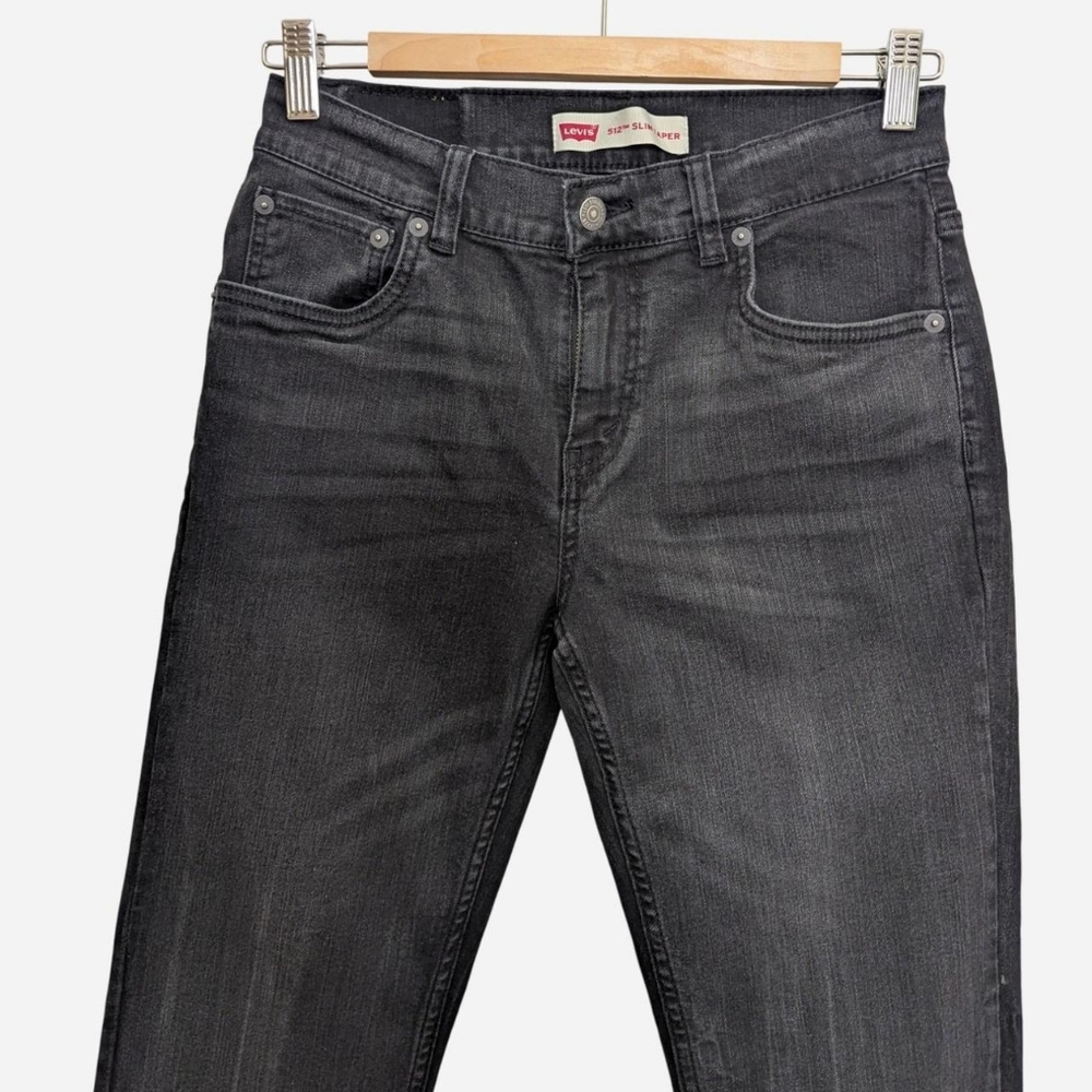 Levi's 512 Slim Taper Fit Stretch Black Wash Denim Jeans Size Men's 28x28